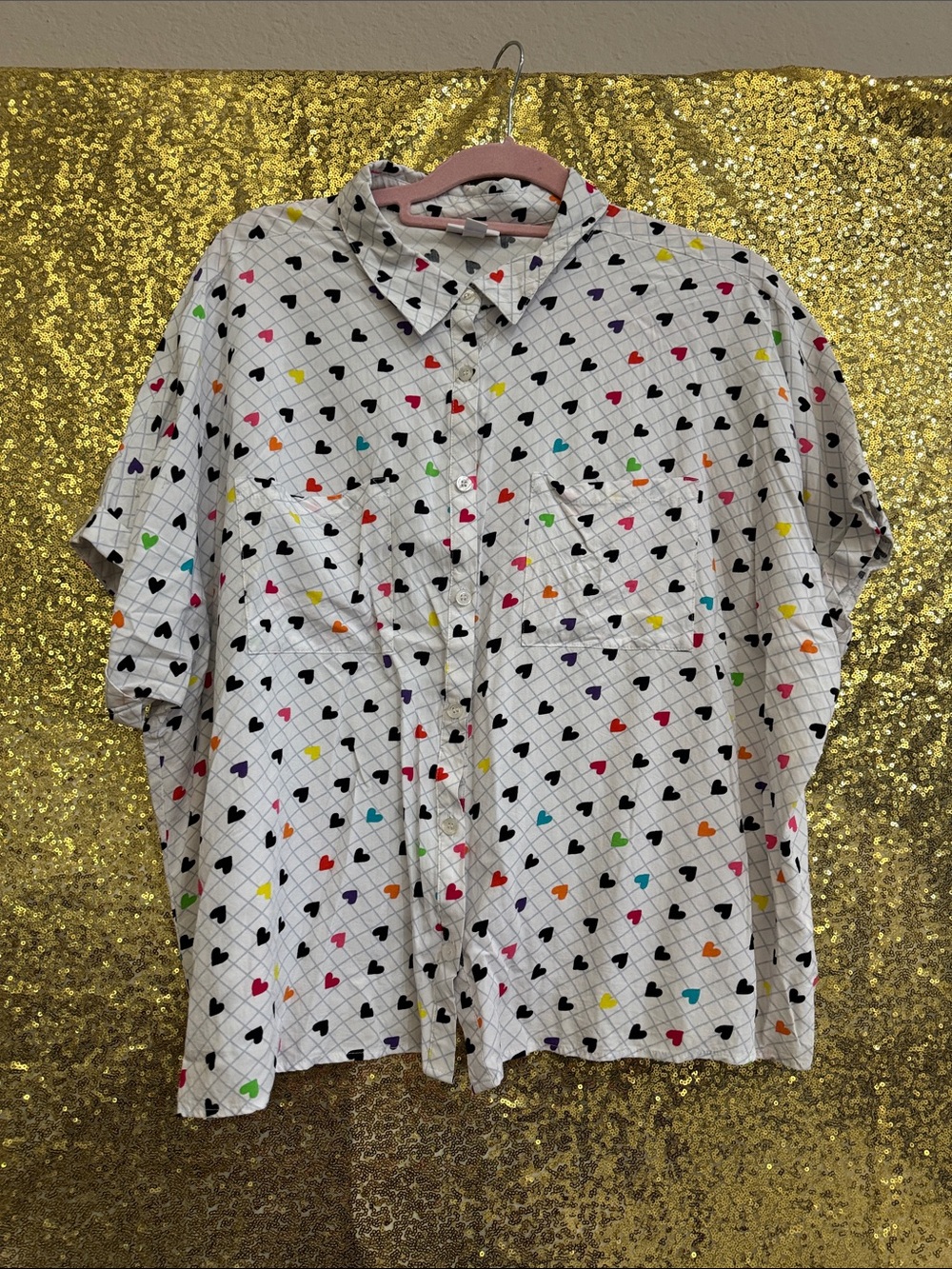Good Condition LulaRoe Amy Button Down Blouse Size Large Woman’s